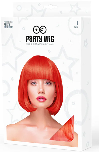 Party Wig Short Straight Red Hair - Wig 2
