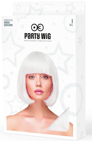Party Wig Short Straight White Hair - Wig 2