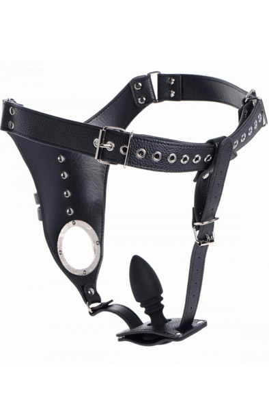 Penis Chastity Belt With Silicone Anal Plug - Keuschheitsgürtel 1