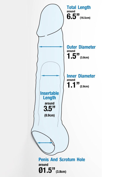 Penis Extender With Ball Strap 16,5 cm - Penisverlängerung/Penishülle 2