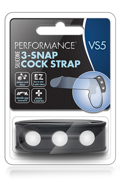 Performance VS5 3 Snap Cock Strap Black - Penisring 2
