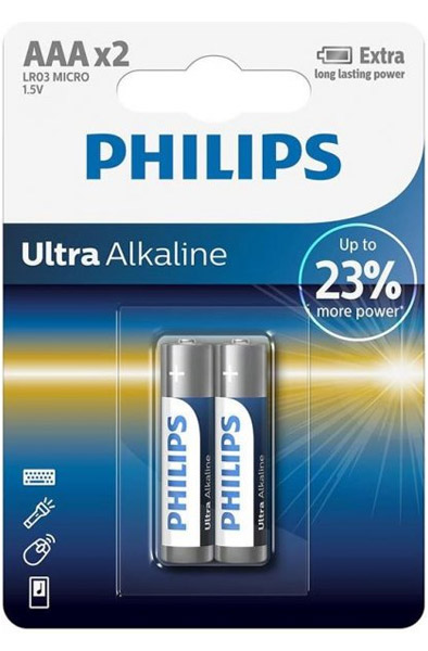 Philips Ultra Alkaline AAA 2-pack - Batterien AAA 2