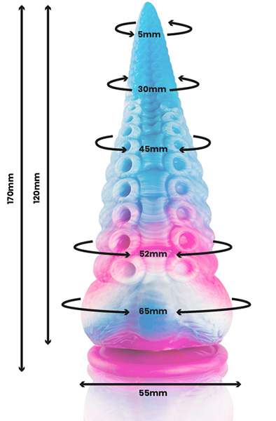 Phorcys Blue Tentacle Dildo 17 cm - Drachen-Dildo 3
