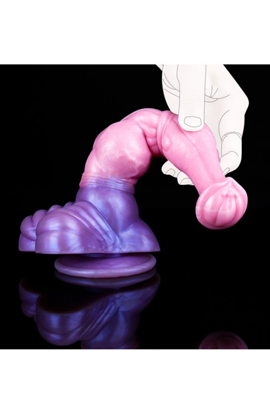 Pinky Jumpy Dildo Rose/Violet 28 cm - Drachen-Dildo 5
