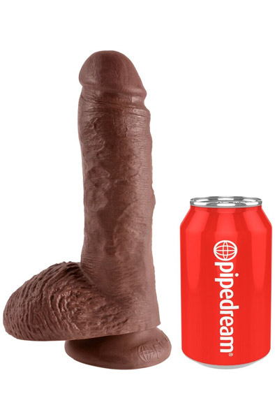 Pipedream Cock With Balls Brown 22,5 cm - Realistischer Dildo 2