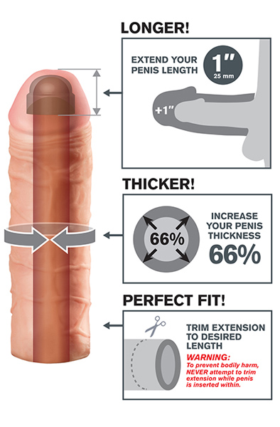 Pipedream Fantasy X-tensions Mega 2,5cm Extension - Penisverlängerung/Penishülle 2