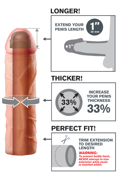 Pipedream Fantasy X-tensions Perfect 2,5cm Extension - Penisverlängerung/Penishülle 2