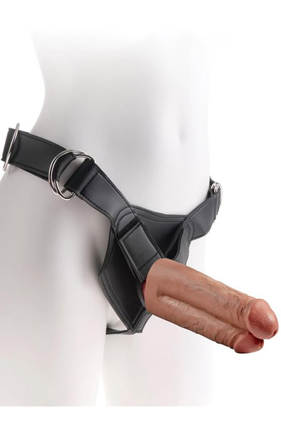 Pipedream Harness Two Cocks One Hole 18 cm - Doppeldildo Umschnalldildo 1