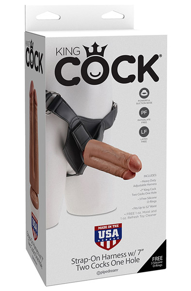 Pipedream Harness Two Cocks One Hole 18 cm - Doppeldildo Umschnalldildo 4