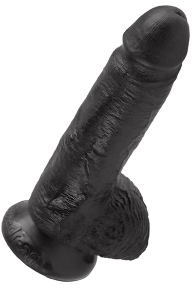 Pipedream King Cock With Balls Black 18 cm - Dildo 4