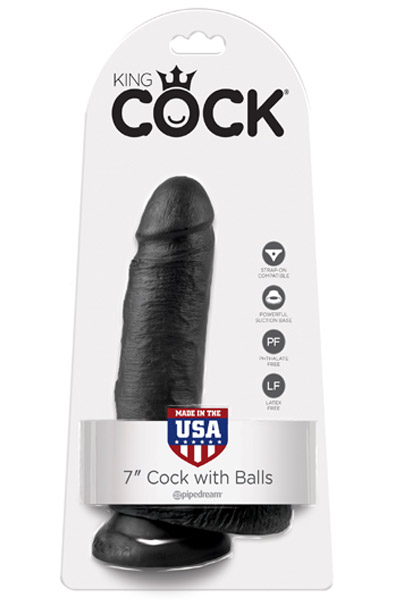 Pipedream King Cock With Balls Black 18 cm - Dildo 6