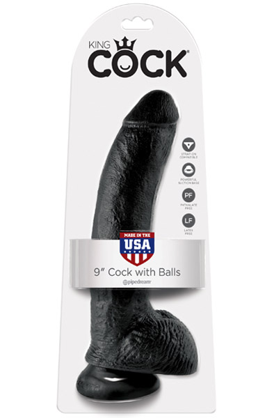 Pipedream King Cock With Balls Black 23 cm - Dildo 4