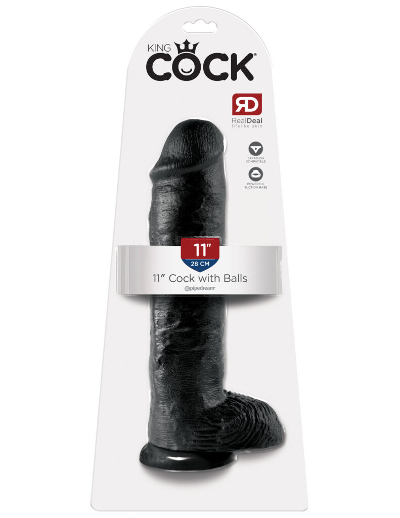 Pipedream King Cock With Balls Black 28 cm - XL Dildo 5