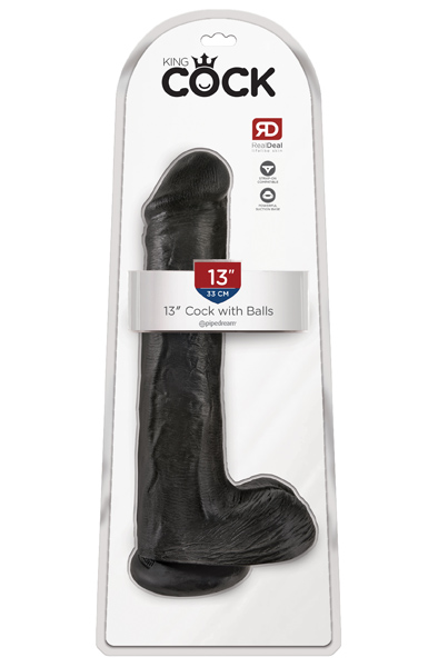 Pipedream King Cock with Balls Black 33cm - XL Dildo 3