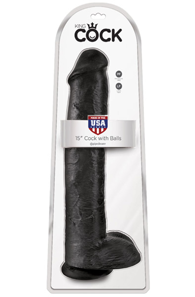 Pipedream King Cock With Balls Black 38 cm - XL Dildo 6