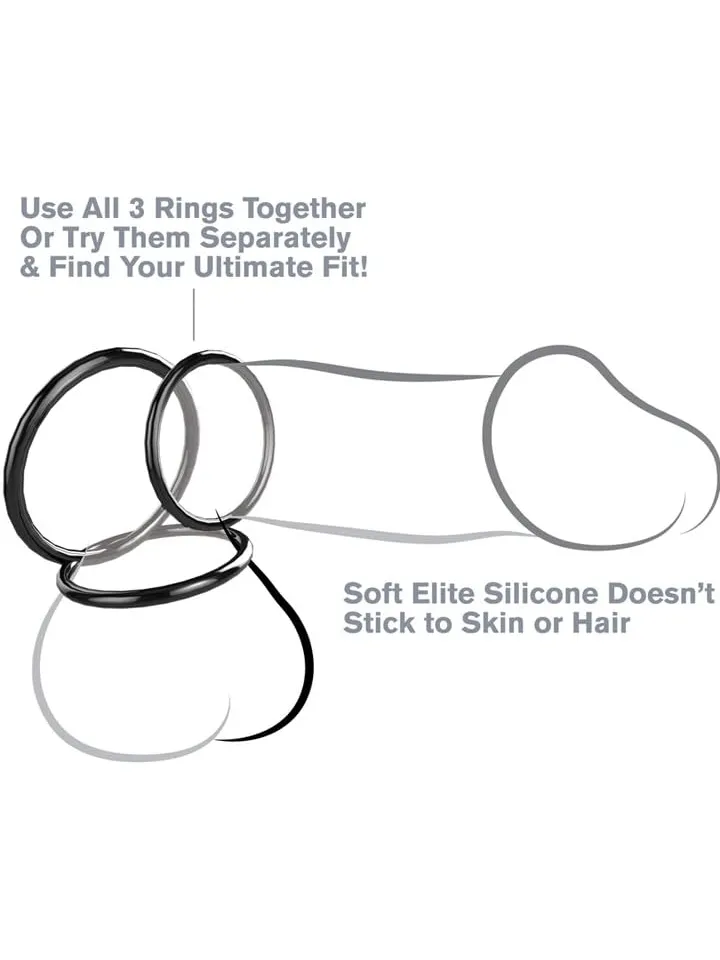 Pipedream Silicone 3-ring Stamina Set - Cock ring set 2