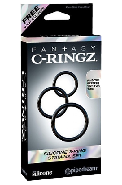 Pipedream Silicone 3-ring Stamina Set - Cock ring set 3