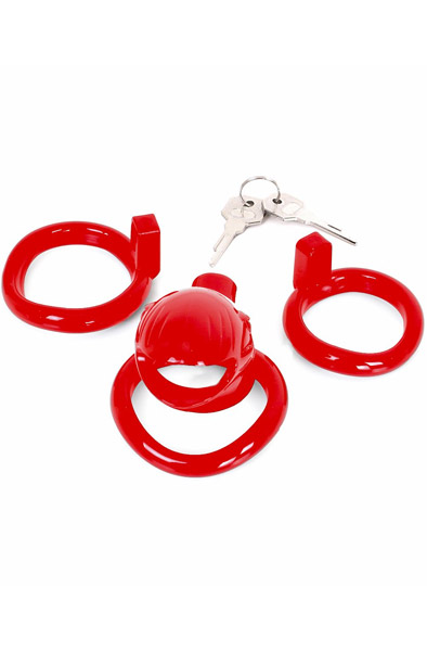 Plastic Chastity Cage Red - Keuschheitskäfig 3