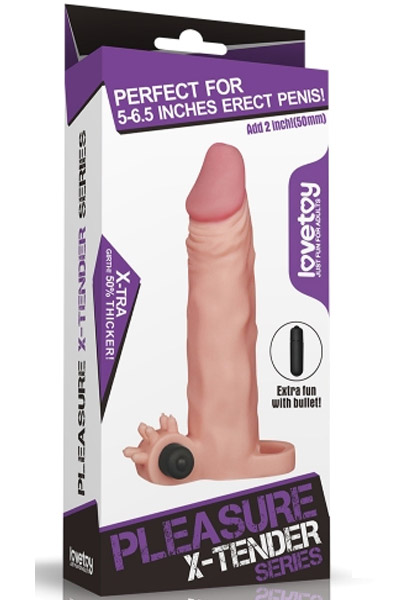 Pleasure X-Tender Vibrating Penis Sleeve - Penisverlängerung/Penishülle 3