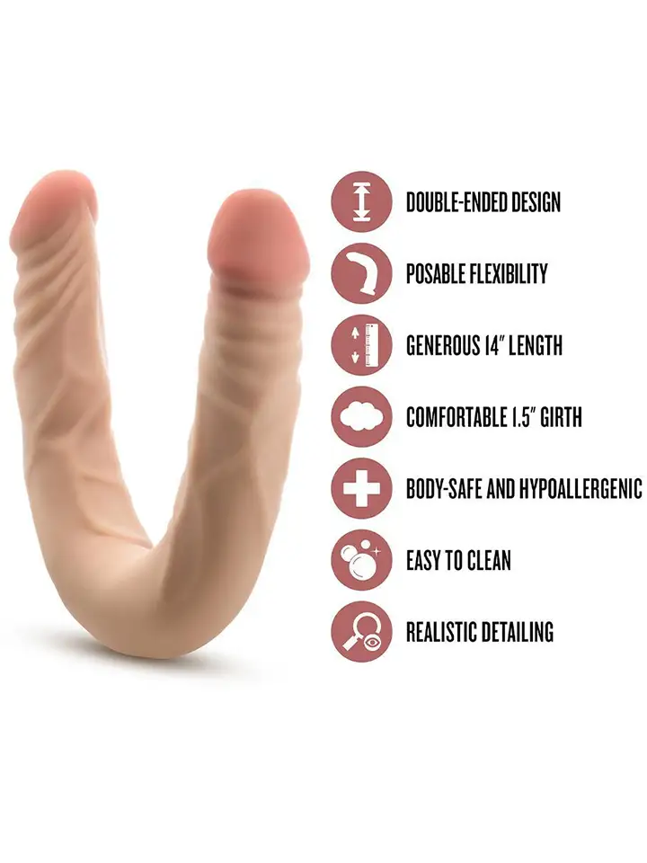 Posable Double Dong Beige 35,5 cm - Dual dildo 3