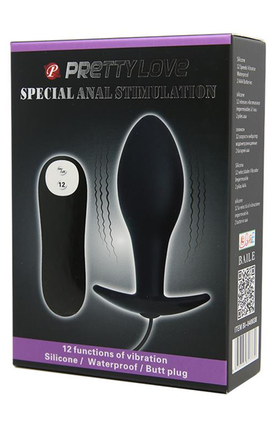 Pretty Love Anal Plug Black Anchor with Remote Control - Vibrierender Analplug 2