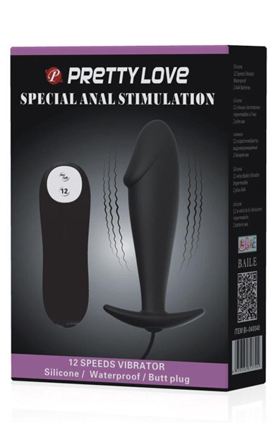 Pretty Love Anal Plug Black with Remote Control - Vibrierender Analplug 2