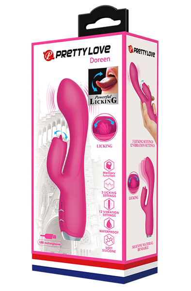 Pretty Love Doreen Pink - Rabbit-Vibrator mit rotierender Zunge 3