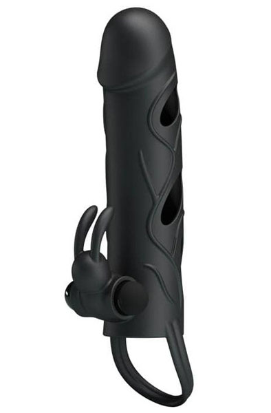 Pretty Love Penis Sleeve With Ball Strap - Vibrierende Penis-Manschette 1