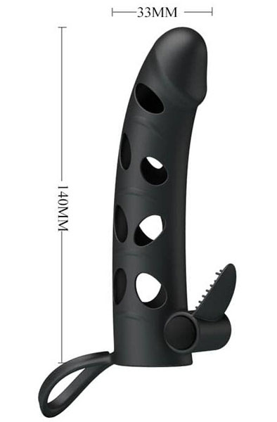 Pretty Love Penis Sleeve With Ball Strap - Vibrierende Penis-Manschette 2