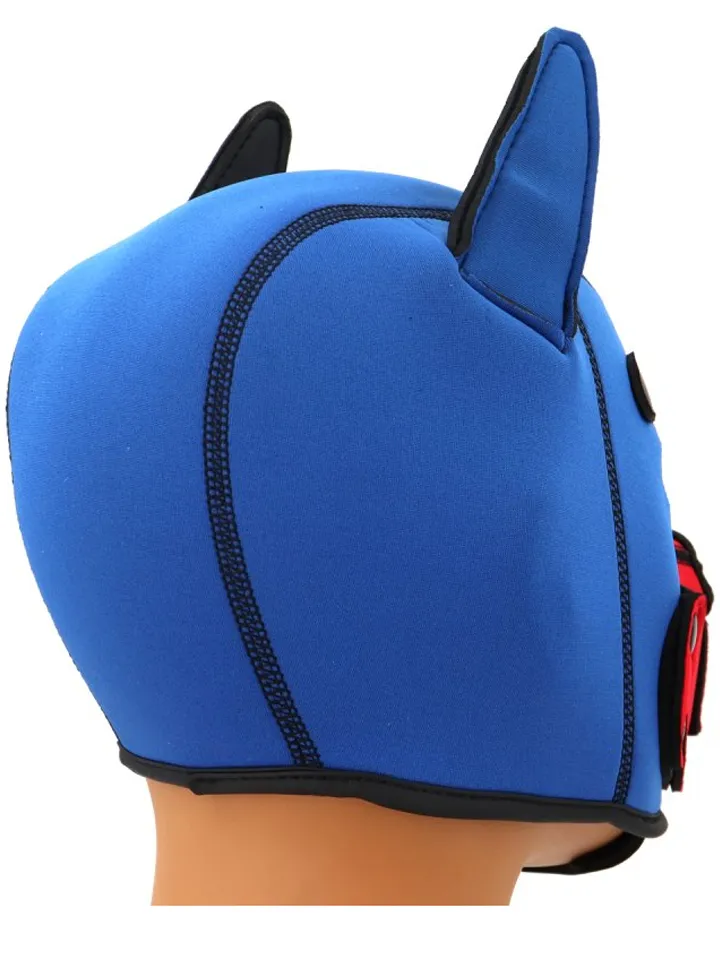 Puppy Fox Neoprene Hood Blue-Red - BDSM mask 3