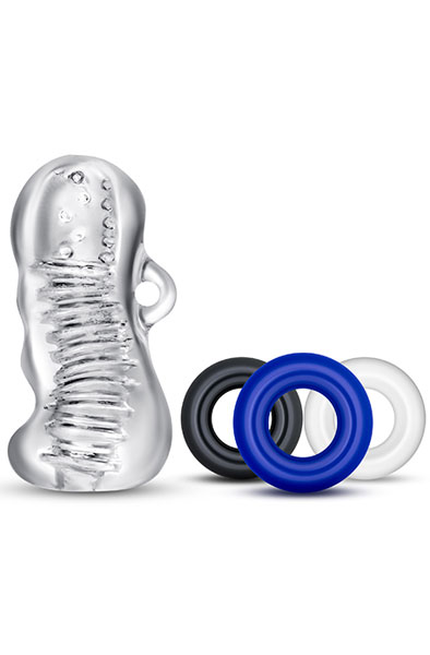 Quickie Kit Jerk Off Clear - Cockring-Set 1