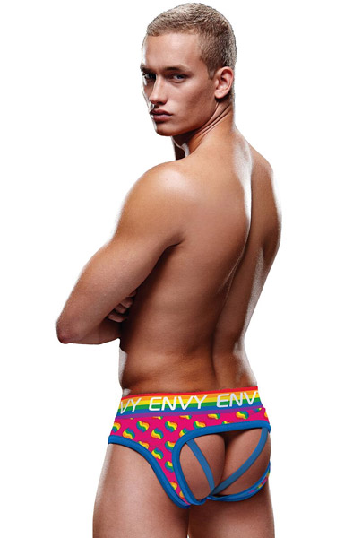 Rainbow Hearts Bubble Butt Jock - Jockstrap 2