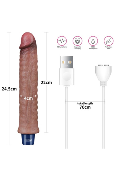 Real Softee Vibrating Dildo Brown 24,5 cm - Vibrierende Dildos 7