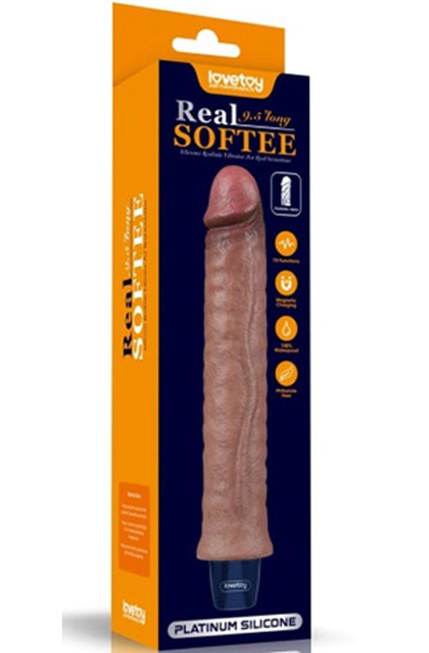Real Softee Vibrating Dildo Brown 24,5 cm - Vibrierende Dildos 8