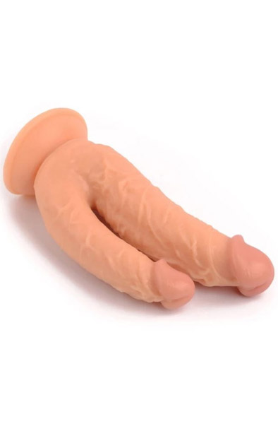 Realistic Penis Double Penetration Flesh 21 cm - Doppel-Dildo Dosis 2