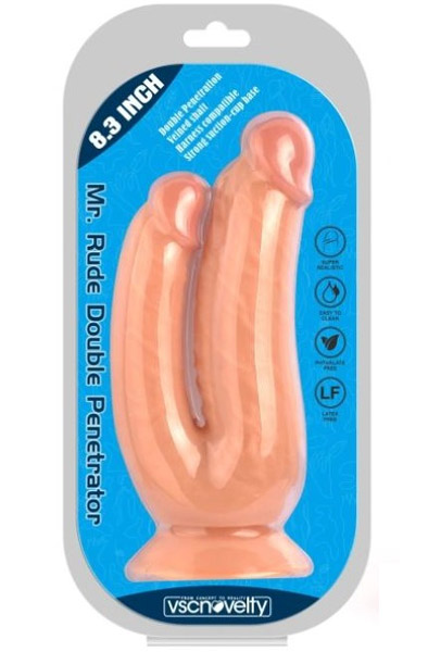 Realistic Penis Double Penetration Flesh 21 cm - Doppel-Dildo Dosis 3