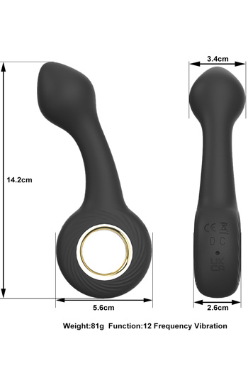 Rechargeable Curved Silicone Butt Plug - Vibrierender Analplug 2