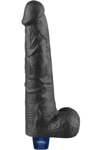 Rechargeable Vibrating Dildo Black 27,2 cm - Vibrating dildo 1