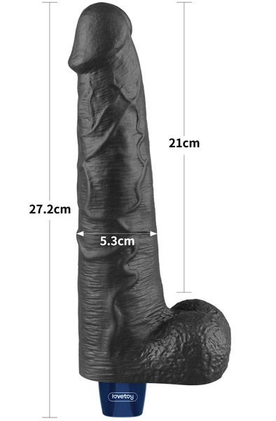 Rechargeable Vibrating Dildo Black 27,2 cm - Vibrating dildo 3