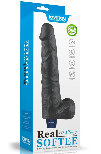 Rechargeable Vibrating Dildo Black 27,2 cm - Vibrating dildo 7