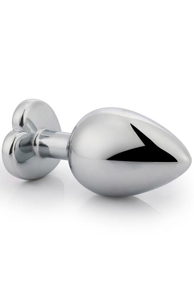 Red Scarlet Anal Plug With Heart Jewel M - Analplug aus Metall 2