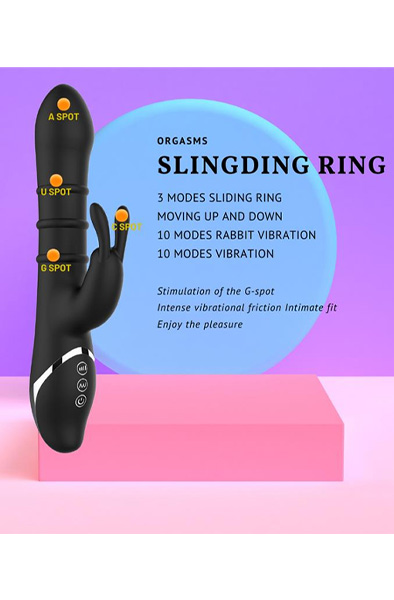 Reipo Vibrator With Up & Down Sliding Rings - Rabbit-Vibrator 6