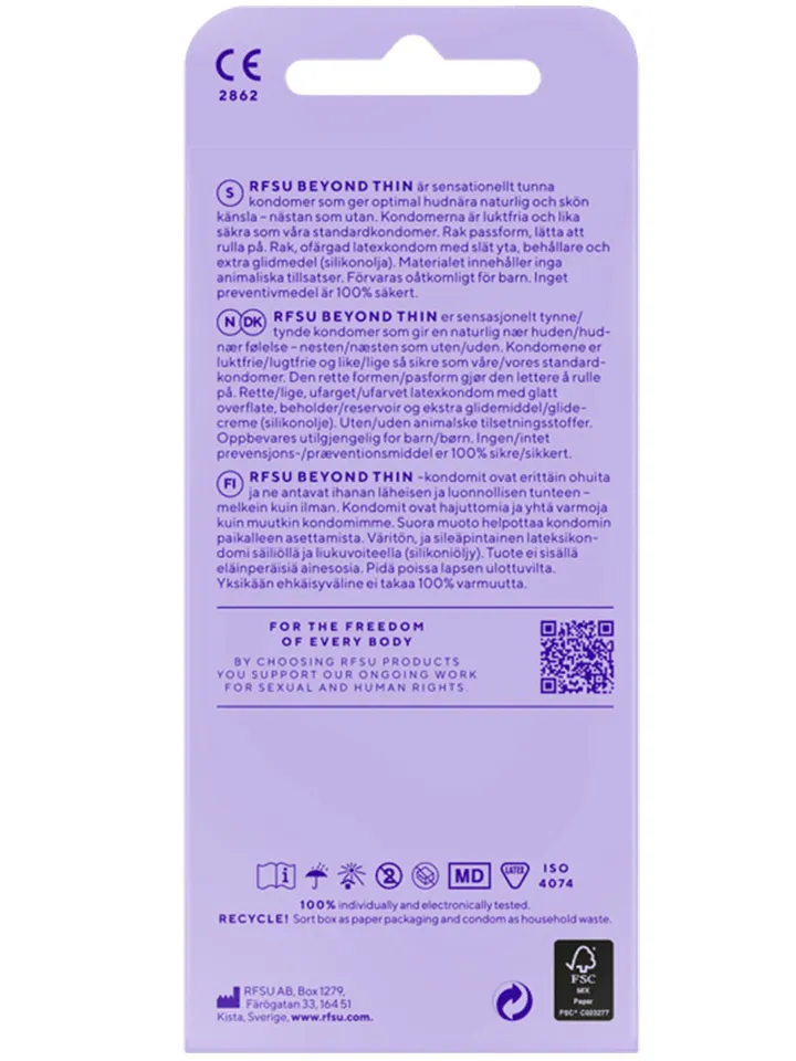 RFSU Beyond Thin Kondomer 10-pack - Extra thin condoms 2