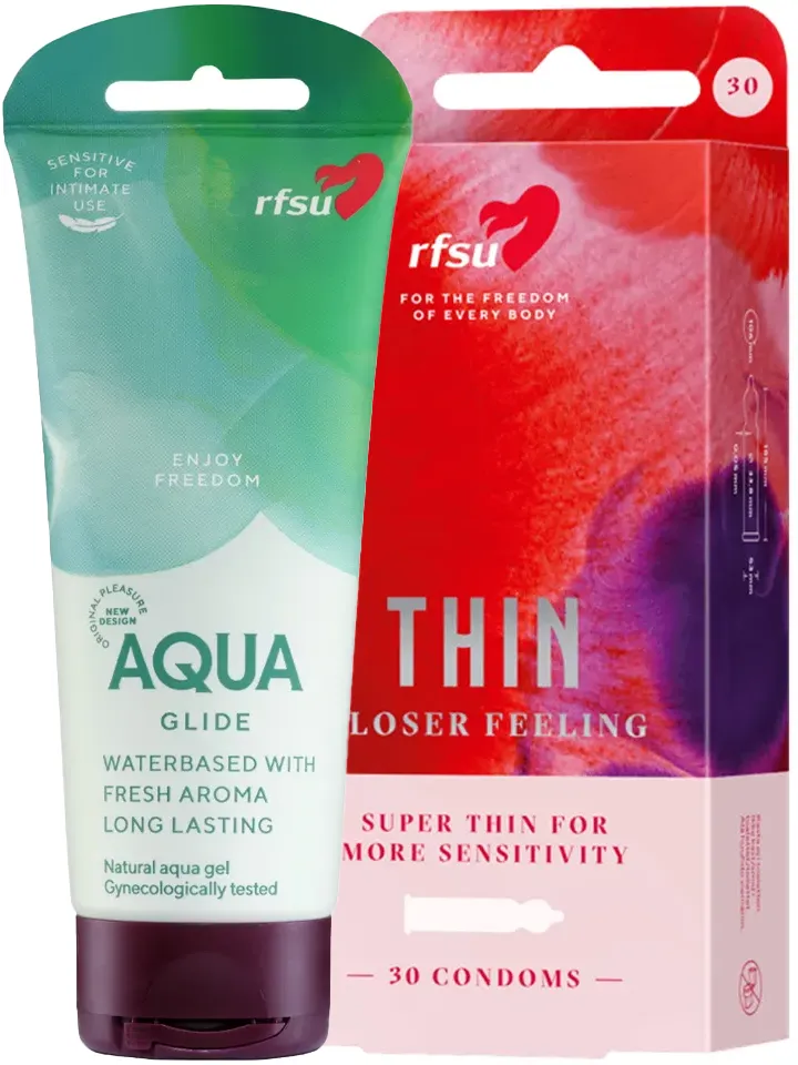 RFSU Thin 30-pack + Aqua Glide 100ml - Offers 1