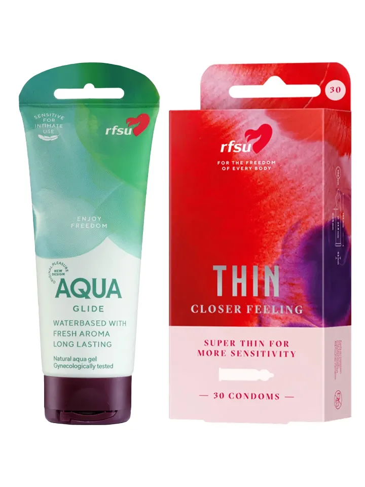 RFSU Thin 30-pack + Aqua Glide 100ml - Offers 2