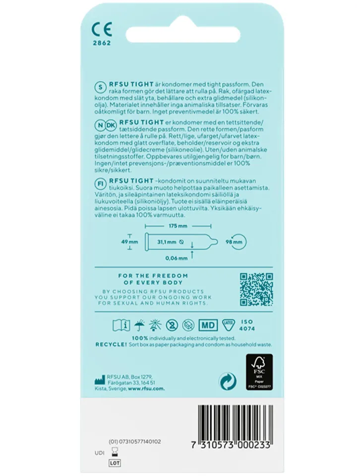 RFSU Tight Kondomer 10st - Tight condoms 2