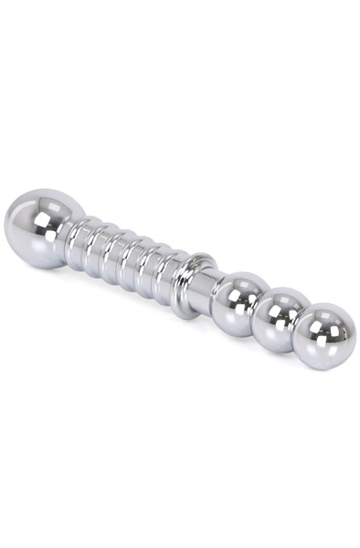 Ribbed Double-ended Steel Dildo 19cm - Stahldildo 2