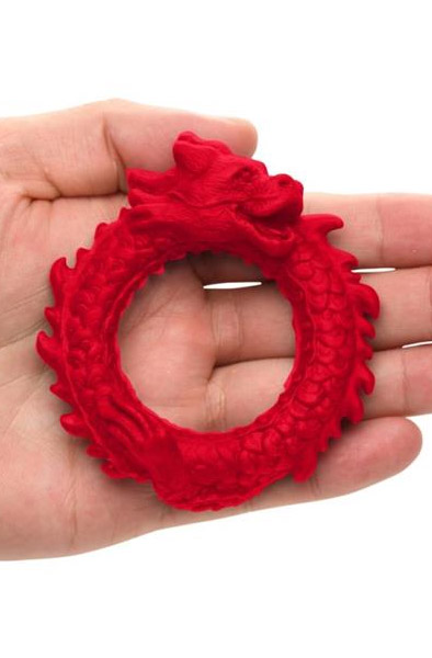 Rise Of The Dragon Silicone Penis Ring Red - Cockring 2