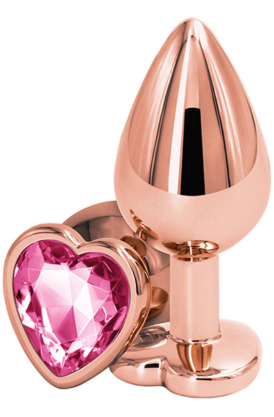 Rose Gold Pink Heart Medium - Analplug aus Metall 1