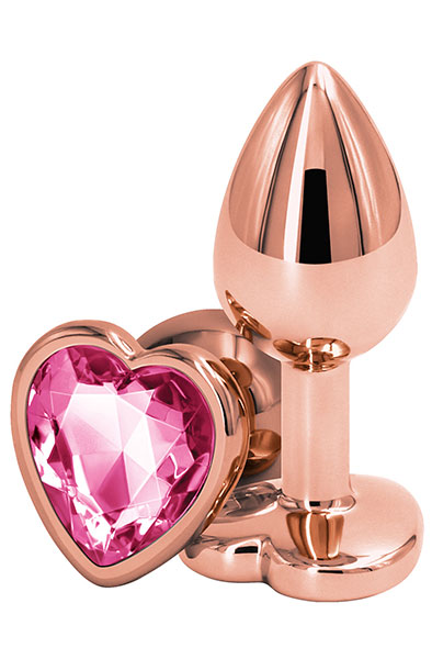 Rose Gold Pink Heart Small - Analplug aus Metall 1